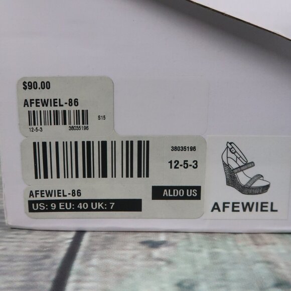 ALDO AFEWIEL WEDGE PLATFORM WITH RHINESTONES SIZE 9 - Picture 2 of 6